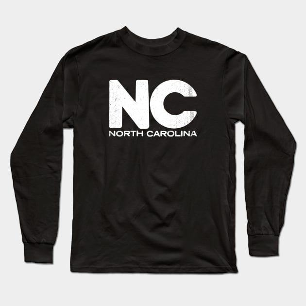 NC North Carolina State Vintage Typography Long Sleeve T-Shirt by Commykaze